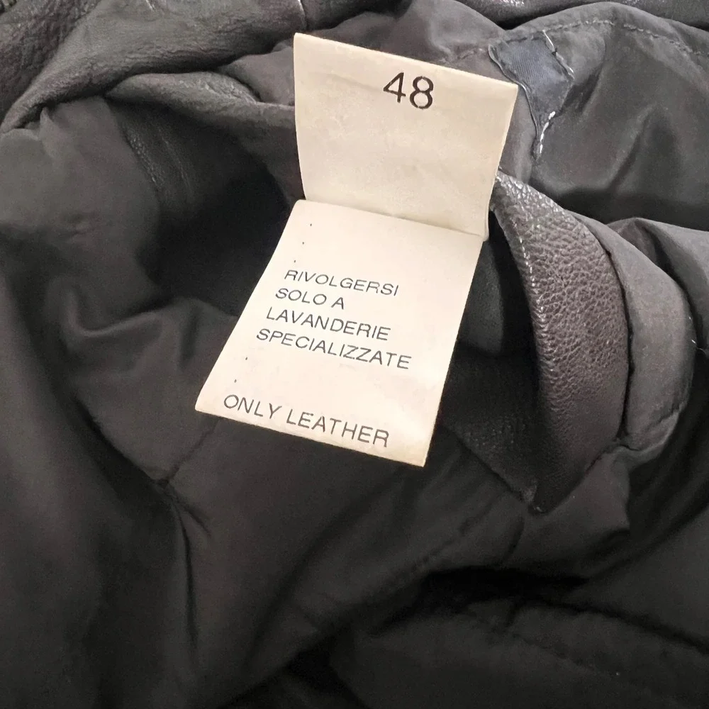 Gazzarini Italy Moto Jacket Mens 48 IT Brown Genuine‎ Italian Leather Classic
